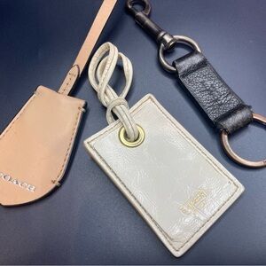 Vintage Coach Cream Leather Luggage Tags